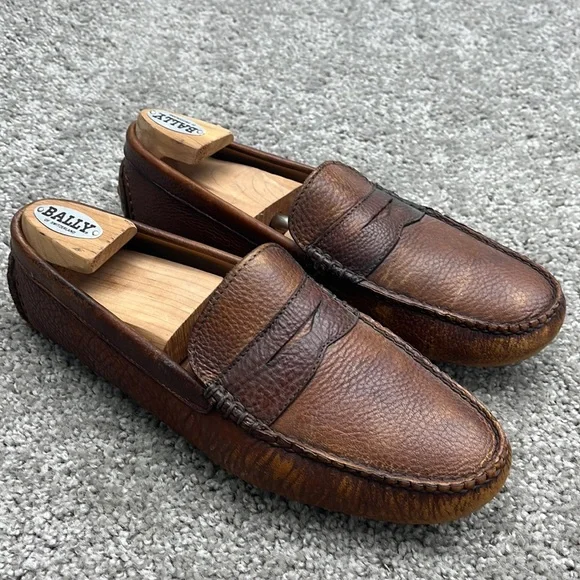 Alan Payne Aspen Brown Leather Slip On Driving Loafers Moccasins Shoes Size 11 Alan Payne New Men main image 2